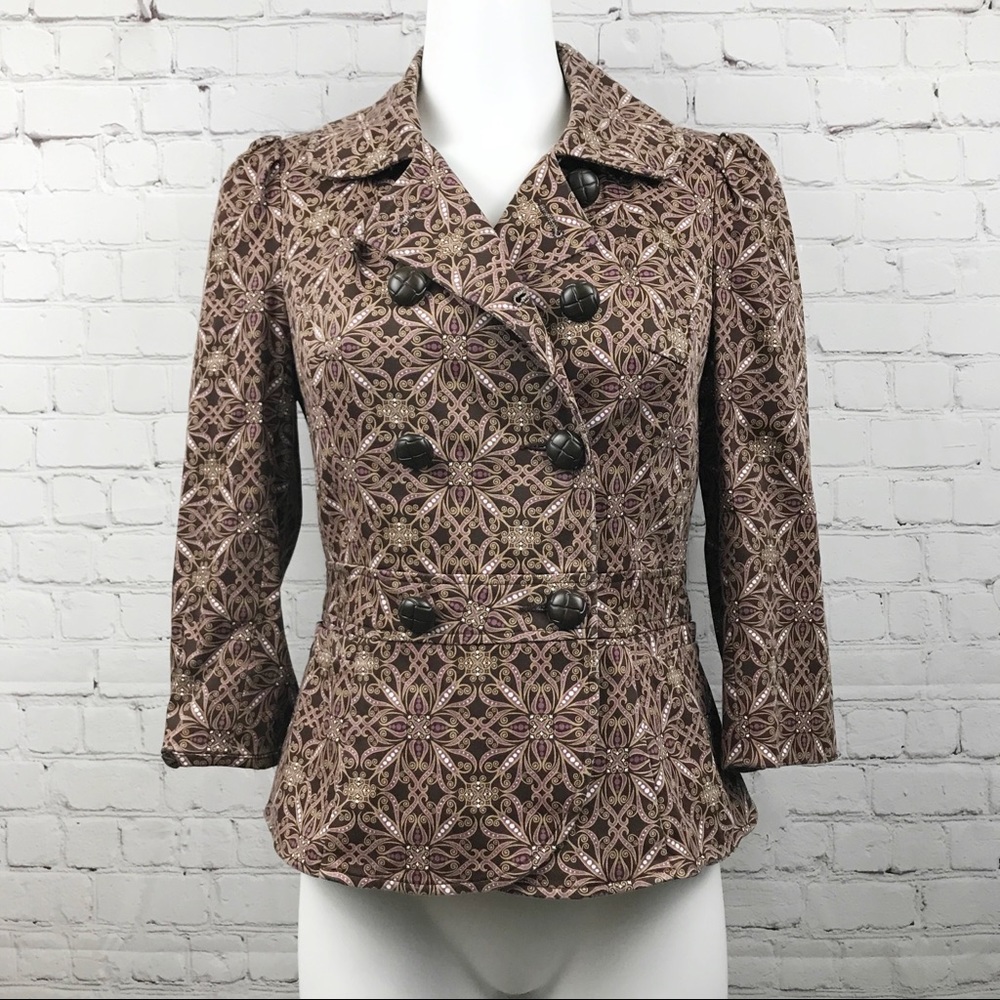 Anthropologie Jak & Rae Print Jacket 3/4 Sleeves 8